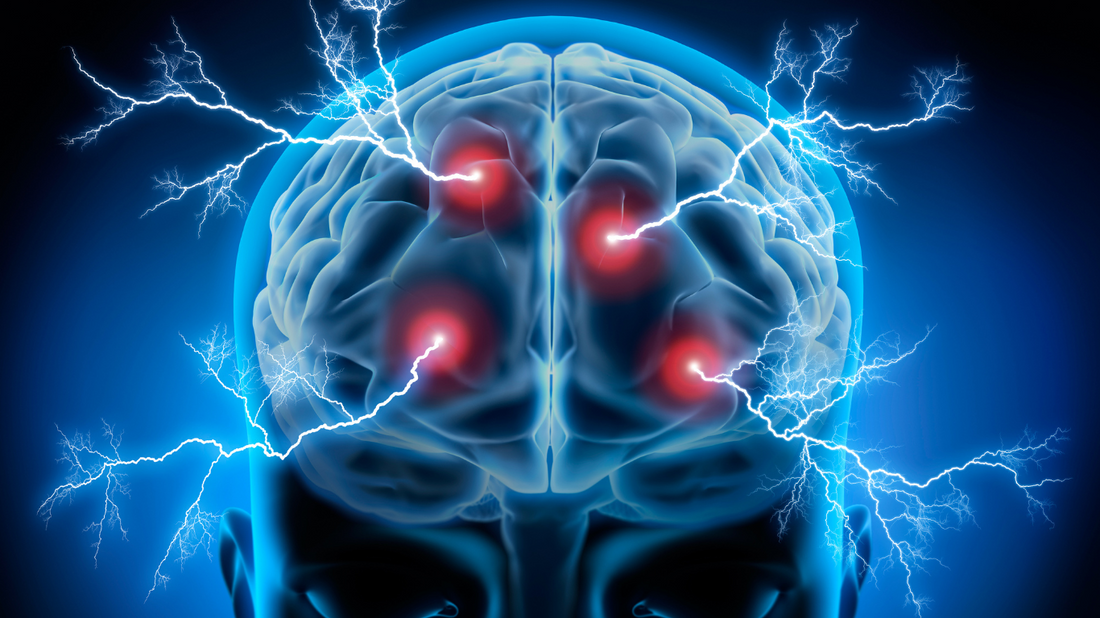 Illustration of a brain with colorful neurons connecting, representing brain health and activity.